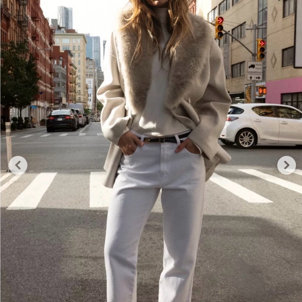 Zara (removable) Faux Fur Collar Coat